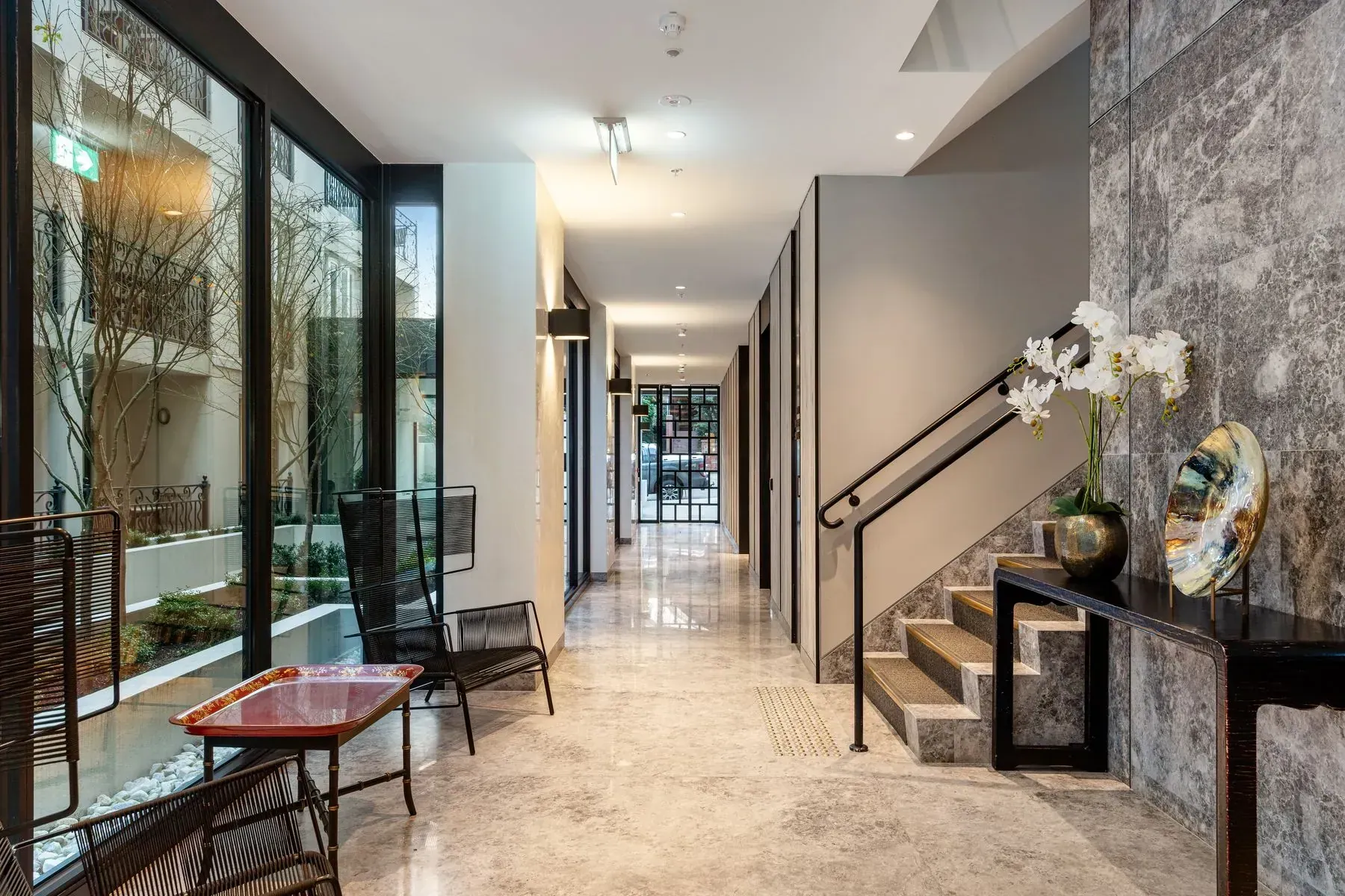 The Lyall Residences — entry hall and stair