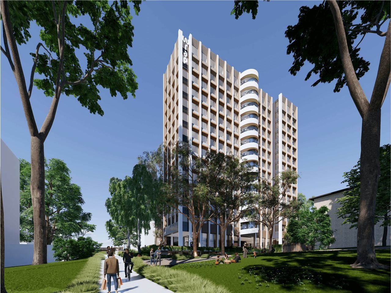 Macquarie Park student accommodation, NSW — architectural render